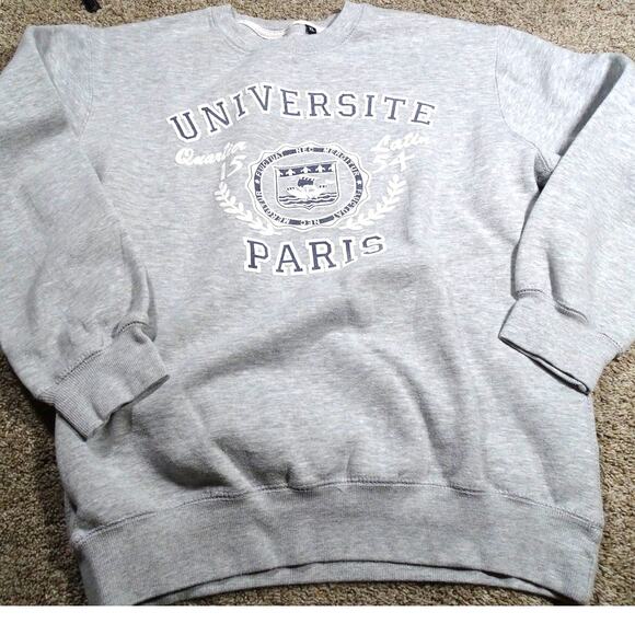 2016 Universite Paris Sorbonne Crewneck Sweatshirt XL Gray French Collegiate - Picture 1 of 6